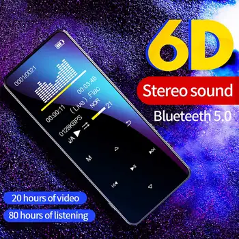 1.8 colio Spalvinga Ekrano & Kartoti 6D Garso Efektą, Bluetooth 5.0 Lossless MP3 Grotuvas, FM Radijas, E-Knyga Diktofonas MP4 Muzika