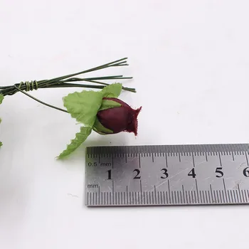 12heads/Bundle Dirbtinės Gėlės Šilko Rose Mini Puokštė Kalėdų Namuose Vestuvių Naujųjų Metų 