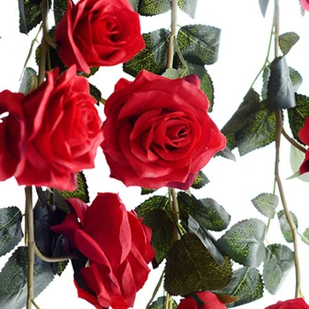 180cm Dirbtinės Gėlės Rožės Ivy Vynuogių Vestuvių Dekoro Nekilnojamojo Touch Šilko Gėlių Girlianda 
