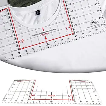 1PC T-Shirt derinimas Valdovas Centravimo Įrankis Krovos Grafinis Vadovas Sunku Atspausdintas T-Shirt Dizainas Mados Valdovas Su Dydžio Diagramos N1