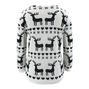 2020 m. Rudenį Kalėdų džemperis Briedžių spausdinti Elegantiškas Megztinis Moterims ilgomis Rankovėmis Megztiniai Megztinis Džemperis