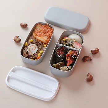 2020 Naujas Microwavable 2Layer Priešpiečių Dėžutė Su Kupė Sandarus Bento Box Izoliuoti Maisto Indą Su Lazdelėmis