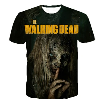 2020 Siaubo TV serialas The Walking Dead 3D Atspausdintas Marškinėliai Vyrams Moterys Mados Atsitiktinis marškinėliai Hip-Hop Streetwear Negabaritinių Tee Viršūnės