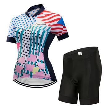 2021 dviračių džersis nustatyti vasaros moterų dviračių drabužių komplektas mtb jersey, kombinezonai su antkrūtiniais trumpas drabužius pro triatlonas kostiumas ponios dviratis vienodai