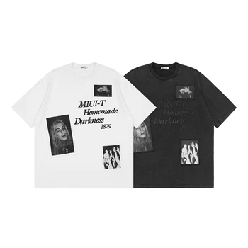 2021 Hip-Hop Kratinys Grafinis T-shirt Streetwear Marškinėlius 2021 Vyrams trumpomis Rankovėmis Harajuku Negabaritinių Marškinėliai Medvilnės Prarasti Viršūnes Tees