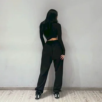 2021 M. Pavasario, Vasaros Naujos Kelnės Moteriška Studentų Korėjos Harajuku Prarasti Atsitiktinis Plius Mados Streetwear Moterų Goth Sweatpants Kelnės