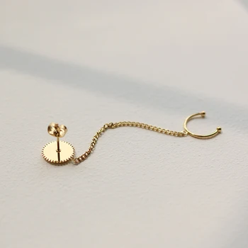2021 m. Pavasarį Nerūdijančio Plieno Auskarai Moterims Karalienė Monetos 18k Gold Ear Rankogaliai Auskarai Hyperallergic Mados Wome Papuošalai