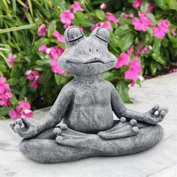 @2021 Medituojant Zen Garden Jogos Statulėlės Poli Dervos Biuro Kieme Dekoro Ornamentą Šuns Budos Meditacijos Šuns Statula-joga