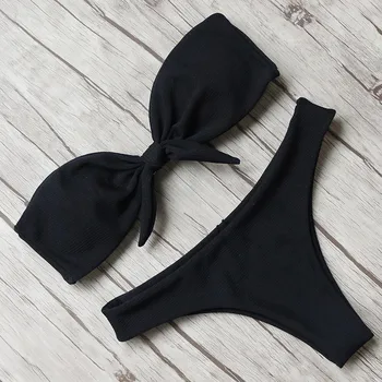 2021 Moterų Bikinis Seksualus Kietas Vasaros maudymosi kostiumėlį peteliškę Aukštos Sumažinti Bandeau Bikini Nustatyti Dviejų dalių Swimmear Moterų купальник женский