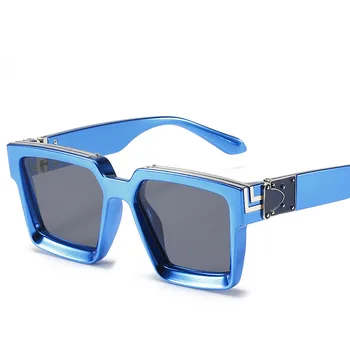 2021 Naujas Ponios Klasikinis Negabaritinių Aikštėje, Prabangių akinių nuo saulės Mados Prekės ženklo Dizaineris Retro Gradientas Veidrodis UV400 Akiniai nuo saulės