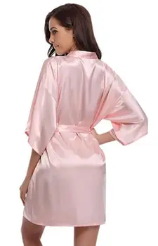 2021 Naujas Šilko Kimono Chalatas Chalatas Moterims Šilko Bridesmaid, Chalatai Seksualus, Tamsiai Mėlynos Rūbeliai Satino Chalatas, Ponios Kambariniai Chalatai