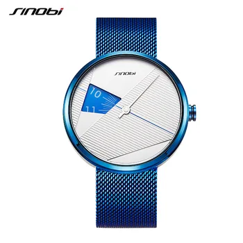2021 SINOBI vyriški Laikrodžiai Mados Atsitiktinis Waterproo Kvarciniai Laikrodžių Vyrams iš Nerūdijančio Plieno Dirželis Tinklelio Diržo Laikrodis Orologio Uomo