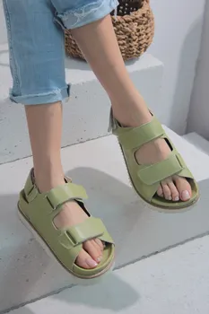 2021 Vasaros Matinis Dvigubo Velcro Butas Vienintelis Moterų Sandalai Tendencijos Mados Sandalias už Ponios Batai Casula Modernaus Stiliaus Šlepetės