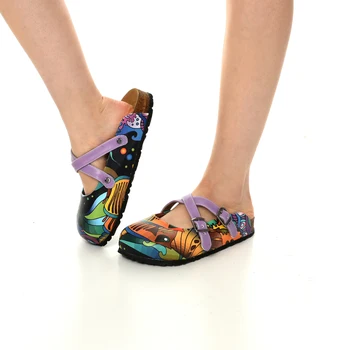2021 Vasaros sandalai, batai moters skaitmeninio spausdinimo spalvinga ,digital Edition Jūros Kryžiaus Sabo Šlepetės Minkštas Soled Batai