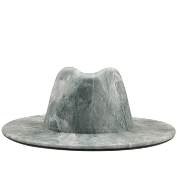 2021 žiemos spalvinga fedora skrybėlės moterims mados Vienodo pločio Kraštų Panama Vilnos Veltinio Džiazo Fedoras Skrybėlę vyrų vilnos Skrybėlę