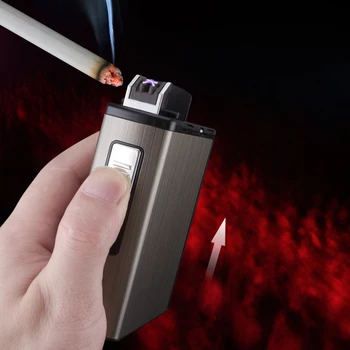 20Pcs Talpa Cigarečių Dėžutė su USB Elektros Lengvesni, Vandeniui Cigarečių Savininko Įkrovimo Keičiamų vielos) Įtaisą Žmogui