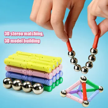 28Pcs/daug Švietimo kūdikis, Vaikas, Vaikų žaislai, magnetiniai Blokai Magnetiniai rutuliai+lazdos Dizaineris Medžiagų Magnetiniai Blokai