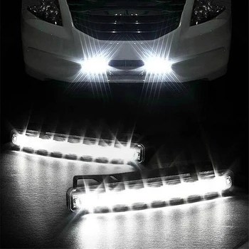 2vnt 6 LED Automobilių Dieniniai Žibintai Automobilis-stiliaus DRL Automobilio Dienos Lempa Auto Rūko žibintų Super Šviesus Vandeniui DC 12V