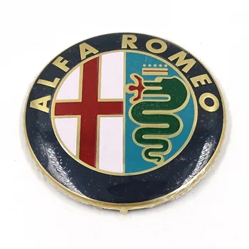 2x 74mm Alfa Romeo Lipdukas Automobilių Optikos Reikmenys Galvos Gaubtą, variklio Dangtis, Priekiniai Galiniai Kamieno galinio Bamperio Įkrovos Ženklas, Emblema, Logotipas Ženklelis