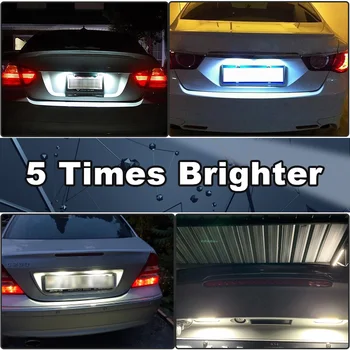 2X LED Licencijos Numerį Šviesos Žibintus, Benz W204 2D/4D/5D W205 W216 W218 W212 W221 W231 W222 CLA Automobilio Licencijos numerio apšvietimo Lemputės