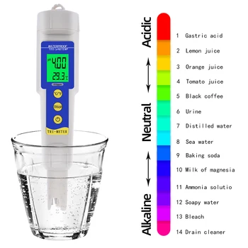 3 in 1 PH TDS matuoklis, vandens kokybės, Grynumo Rūgštingumas testeris temperatūra analizatorius Akvariumas baseinas Acidometer stebėti 30%