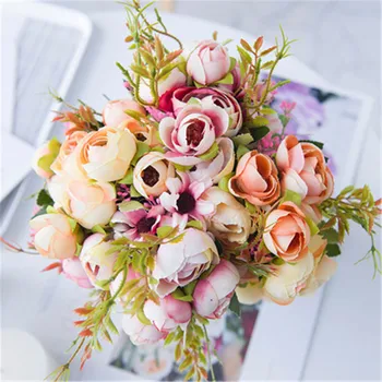 30cm Šilko Dirbtinių Gėlių Namų Puošybai Pakilo Rausva Balta Vestuvinė Camellia 