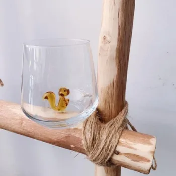 3D Mielas Gyvūnų Skaičius Masažuoklis Rankų darbo Glassess Panda Bear Liūtas Triušis Modelį, Vandens, Sulčių, Alaus Stiklo Taurės Masažuoklis 345ml
