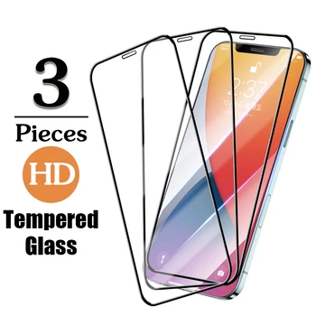 3Pcs Grūdintas Stiklas iPhone 11 12 Pro Max XS XR 7 8 6s Plus SE Screen Protector, iPhone, 12 Mini Pro 11 Max Apsauginis Stiklas
