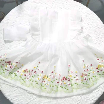 3Pcs Kūdikių Derliaus ispanijos Suknelės 2021 M. Vasarą Merginos Gėlių Siuvinėjimas Boutique Suknelė Kūdikiams, Vaikams Lolita Princess Vestidos