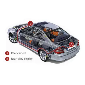 4.3 Colių TFT LCD Ekranas Auto Automobilio galinio vaizdo Veidrodis Fotoaparato Ekranas Su 2-Way 