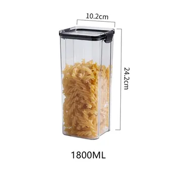 460/1300/1800ML Maisto Saugojimo Konteineris Plastikinis Virtuvės Šaldytuvo, Makaronų Dėžutės Multigrain Bako Skaidrus Sandarios Skardinės