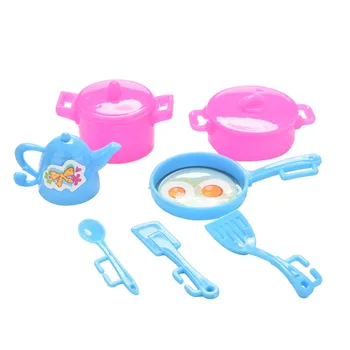 7pcs/set Plastikinių Lėlių Virtuvės maisto ruošimo Priemonės Lėlės Žaisti Namus, Vaikų Ankstyvojo Lavinimo Žaislai, Lėlės Priedai Lazdelės