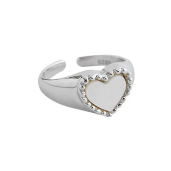 925 Sterlingas Sidabro Derliaus Kristalų Širdies Formos Žiedas, Skirtas Moterims, Aukštos Kokybės Rankų darbo Romantiška Pora Papuošalai jz357