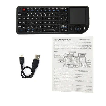 A8 rusų ispanų anglų Air Fly Mouse Baltos Spalvos Apšvietimu Mini Belaidė Klaviatūra Nešiojamą Touchpad Už Projektorius TV PC