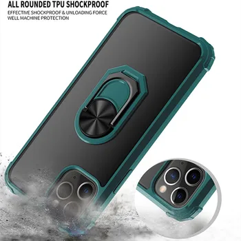 Aišku, Case For iPhone 12 Pro Max 11 XR XS X SE 2020 m. 8 7 Plus atsparus smūgiams Skaidrus Magnetas Žiedas Apima, 