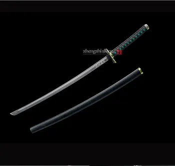 Anime Kalavijus Demon Slayer: Kimetsu nr. Yaiba Anglies Plieno Japonijos Katana Stiliaus Samurajus Kardas Praktikos Rekvizitai Ginklų Pasiruošę