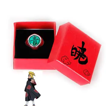 Anime Ninja Žiedas Šviesus Mėnulis Organizacijos Uchiha Sasuke Suke Sharingan Cosplay Ring Set Box Moterų, Vyrų Papuošalai Naujas
