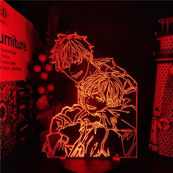 Atsižvelgiant Mafuyu Ir Uenoyama LED ANIME ŽIBINTAS 3D pagrindiniai kištukiniai naktinių lempų lizdai 7 Spalva Keičiasi Vaizdo Stalo Lempa Kalėdų Dovana