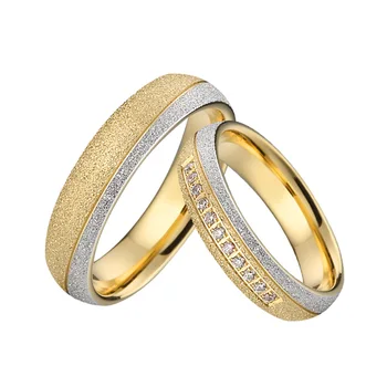 Aukso Spalvos Blizgiu Emery Meilės Aljanso Vestuvių juostoje jubiliejų papuošalai pora žiedai vyrams žada engagment žiedai moterims