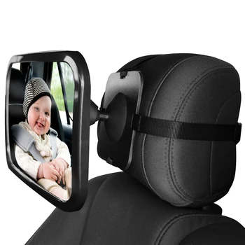 Baby Automobilių Galinio vaizdo Veidrodėlis, skirtas Nukreipta Atgal Sėdynės Kūdikiams, Vaikiška Vaikų Automobilių Sėdynės - Reguliuojamas 360 & Dvigubai Saugos Dirželiai