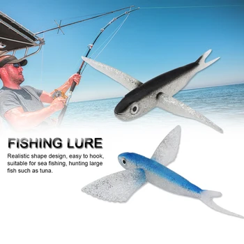 Bionic Flying Fish Dirbtinis Masalas Minkštas Tunų Suvilioti Jūros Žvejybos Masalas Už Kingfish/Tunas/Skumbrės/Marlin/Mahi Jūros Velkamosiomis