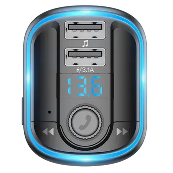 Bluetooth 5.0 Automobilių MP3 Grotuvas, Bevielis FM Siųstuvas, Audio Adapteris laisvų Rankų Automobilio Dual USB Įkrovimo Automobilių Reikmenys