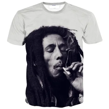 Bob Marley Marškinėliai Vyrams Naujas Mados Rūkymas 3D Atspausdinta Tee Marškinėliai Homme Atsitiktinis Marškinėlius Prekės ženklo Plius Dydis Drabužiai