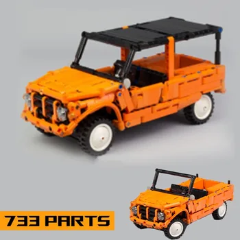 Buildmoc 733pcs Automobilių Sporto Tilptų SS-29654 Mehari Orange Superautomobilį Lenktynininkų Transporto priemonių 