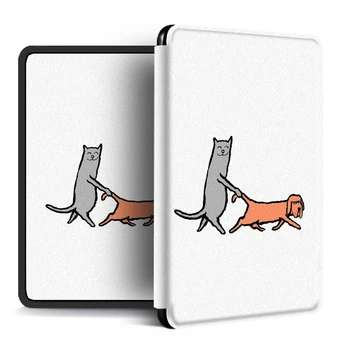 Byla Amazon Kindle Paperwhite 4 2018 Atveju Kačiukai ir Šuniukai Mielas Porų Padengti Etui Kindle Paperwhite 2018 Atveju