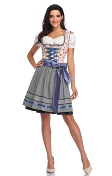 Deluxe Moterų Vokietijos Dirndl Suknelė Bavarijos Oktoberfest Alaus Wench Kostiumas Maid Išgalvotas Aprangą