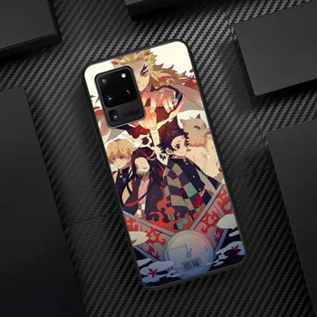 Demon Slayer Rengoku Kyoujurou Telefono Padengti Korpuso Samsung Galaxy S 6 7 8 9 10 e 20 Krašto Pastaba 8 9 10 Plus black Ląstelių 3D