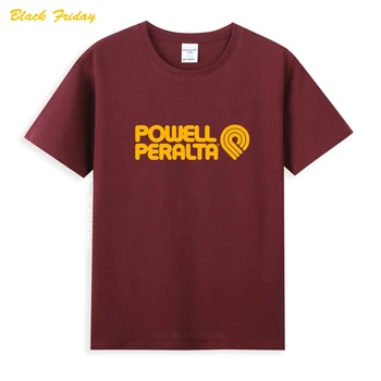 Derliaus Powell Peralta Kaulai Logotipas Classic Black T-Shirt Naujausias Vasaros vyriški trumpomis Rankovėmis Populiarus Tees Marškinėliai Topai Naujų Unisex