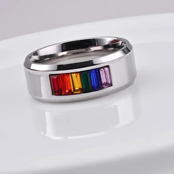 E-komercijos titano plieno gėjų Lala žiedas vaivorykštės vėliava gėjų žiedas mėgėjams vertus priedai gamyklos tiesioginio pardavimo