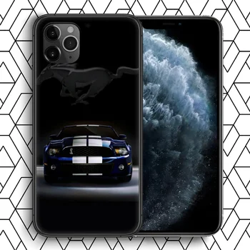 Fords Mustangs logotipą, Telefono dėklas Skirtas Iphone 4, 4s, 5 5S SE 5C 6 6S 7 8 Plus X XS XR 11 12 Mini Pro Max 2020 juoda Hoesjes Soft Shell